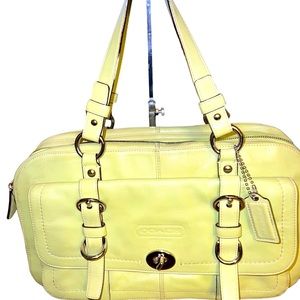 COACH Chelsea Soft Mint Green Leather Shoulder Double Handle Satchel Bag